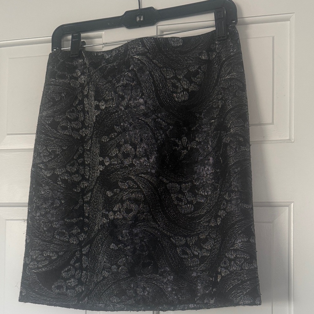 Black metallic lace Skirt